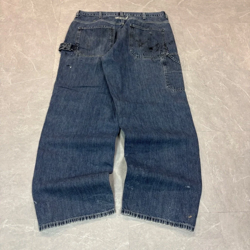 Calvin Klein Jeans Mens 36x32 Carpenter Pants Double Stone Wash Distressed Blue